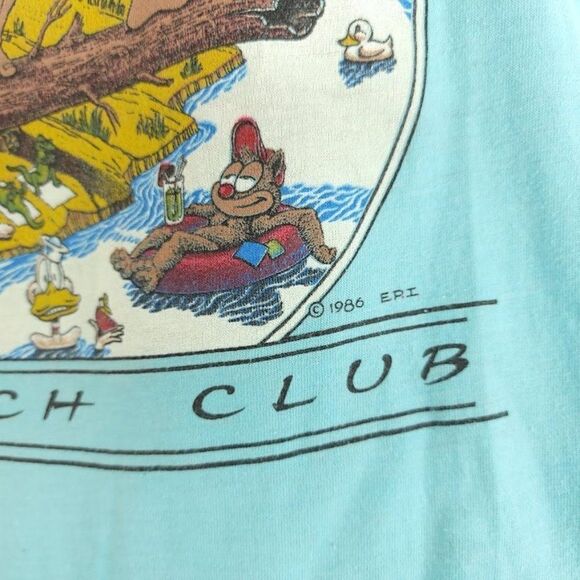 Cheyenne Beach Club T Shirt Vintage 80s Surfing Nature Tee Made In USA Mens - Picture 4 of 10